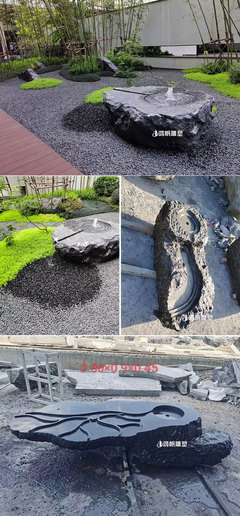 现代庭院景观中的艺术 黑山石水钵的装饰与应用